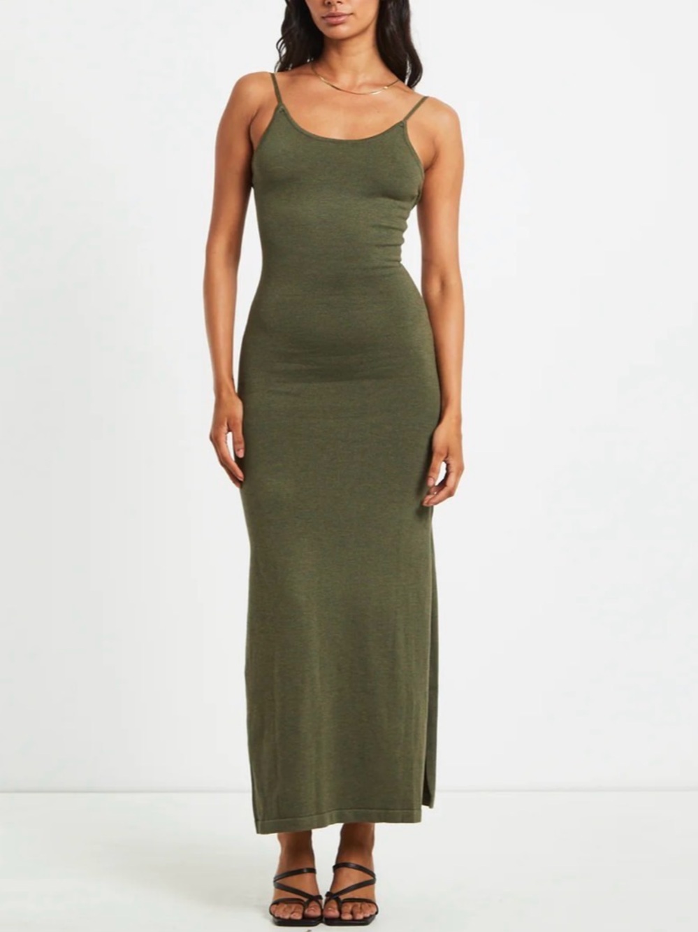 SNDYS. Olive Green Sweater Maxi Dress - Women